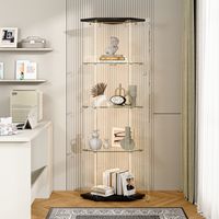 Vitrine en verre trempé à quatre niveaux - Éclairage LED - Joint anti-poussière - Grande capacité - Haute capacité de charge - Dimensions 42,5x36,5x164 cm - Équipée d'une serrure et de poignées métall