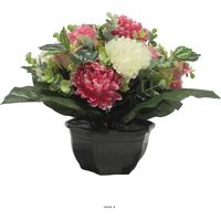 Vasque De Chrysanthème, Rose et Eucalyptus pour la toussaint Rose-crème - couleur: Rose-crème