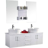 Meuble de Salle de Bain blanc 150 cm Lavabo inclus – Hallie