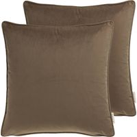 TOM TAILOR Funda de cojín decorativo VELVET SIGNATURE - Set de 2 45x45 cm, marrón