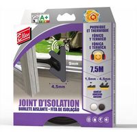 Tür- und Fensterdichtung 1,5 bis 4,5 mm, L.7,5 m schwarz ELLEN