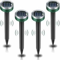 Solar Maulwurfabwehr, 4 Stück Ultraschall-Schädlingsbekämpfer – Maulwurfbekämpfung mit IP65 Wasserdicht, Maulwurfabwehr für den Garten