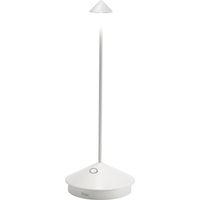 Lampada a led da tavolo Pina Pro Bianca ricaricabile e dimmerabile senza fili Zafferano CCT 2200-2700-3000K IP54 Batteria da 12h