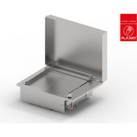 Plancha PLANET à gaz pour cuisine d'extérieur - OASI 55 Lisse Rainurée - 2 brûleurs - Inox 304 Alimentaire - Couvercle