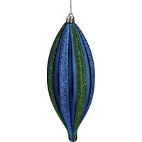Décoration de Noël - Allongée - 8,5 x 3,5 x 19 cm - Bleu et Vert - PVC