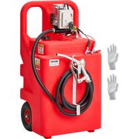 VEVOR Tanque de Combustible Portátil 540 x 465 x 1070 mm con Bomba de Transferencia de Combustible Electrica 15 GPM, Manguera, Boquilla Manual, Contenedor de Combustible para Diesel y Gasolina