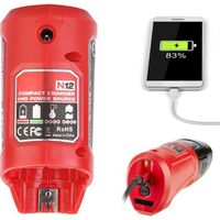 Chargeur de batterie USB portable, source d'alimentation pour Milwaukee M12 – Charge rapide, facile à transporter, indicateur de niveau de batterie – Adaptateur de charge 2,1 A pour appareils mobiles