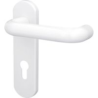 Alpertec PZ-Kurzschildgarnitur Nylon Kunststoff weiß abgerundet Beschläge