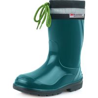 Ladeheid Bottes de Pluie Mixte Enfant Bottes en Caoutchouc Resistantes à l'eau pour Fille et Garçon Chaussures Imperméables LA-972 (Vert Foncé/Noir, 32 EU)