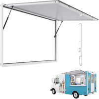 VEVOR Imbissfenster (1880 x 1016 mm), Servicefenster mit Aluminiumrahmen für Imbissanhänger, Servierfenster mit 85°-Öffnungswinkel für Imbisswagen, regenwasserbeständiges Konzessionsfenster