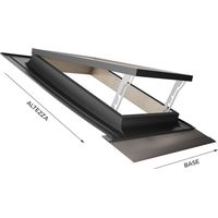 Emica Finestre da Tetto, Lucernario Linea Best apertura Vasistas in Alluminio, Vetrata Security Antigrandine 4T-9-4T, Interno Legno Abete, Maniglie 4 posizioni di Apertura (55x98 Base x Altezza)
