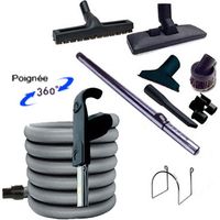 Set 8 accessoires + 1 flexible premium Plastiflex avec bouton marche/arrêt - longueur au choix (de 6 à 15m) - 10,50m