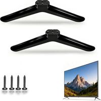 Set de Supports pour Télé, Pieds de Table Stables pour Téléviseurs Plat Jusqu'à 55 Pouces, Hauteur 8cm, Design Universel pour la Plupart des Marques de TV, Noir