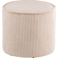 Liv pouf velours côtelé beige.