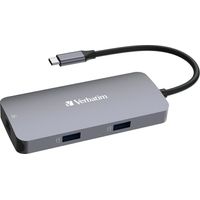 Adaptateur hub USB-C vers HDMI USB-C Ethernet 2xUSB-A 3.0 Verbatim Aluminium