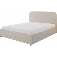 Letto con contenitore 160x200 cm in velluto beige HOUSTON