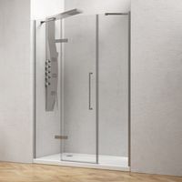Porta doccia battente 150 cm con 2 laterali fissi KT6000 kamalu