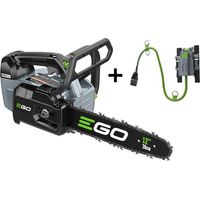 Ego Power+ – Tronçonneuse à batterie 30 cm – Moteur sans balais – Vitesse chaîne 20 m/s – Autonomie jusqu'à 375 coupes – Lubrification automatique