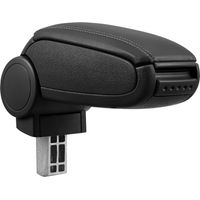 Bracciolo centrale per BMW E46 con scomparto imbottito in similpelle nera con cuciture nere 030000386