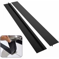 2PCS Joint Plan de Travail Cuisine,25 inches Joint Silicone Gap Cover Noir,Joint Plan de Travail Cuisine Noir pour Cuisinière Silicone de l'écart Protection Latérale de Gazinière (25 pouces)
