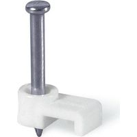 Attaches pontet à clouer Ø 5mm (boite de 100) cavalier blanc pour fixation de gaines, tubes et cables FASTY