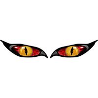 2PCS Car Stickers Evil Eye Zombie Style Sunproof Waterproof Decal for Rearview Mirror 52in-Red