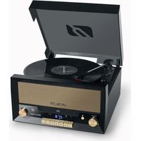 Système Stéréo Tourne-disques-lecteur Cd-fm-usb Play/rec- Aux In/out - Hp Intégrés-noir/or - Muse