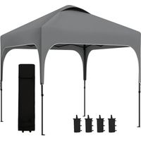 Faltbarer Gartenpavillon zum Aufklappen, 2,5 x 2,5 m, höhenverstellbar, UV50+ Oxford-Gewebe, Stahlrahmen, Tragetasche