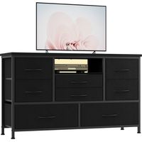 Commode à 8 Tiroirs Avec Lumière LED, Commode Chambre Adulte - Meuble de Rangement Chambre,Commode Tiroir en Tissu avec Cadre en Acier Solide, Idéal Commode Rangement pour La Chambre et Le Salon, Noi