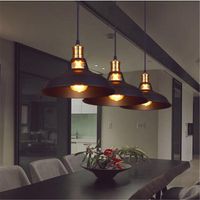 Axhup – Suspension luminaire industrielle vintage 2PCS lustre abat-jour métal noir – Abat-jour Ø28x17,5cm – Douille E27 – Longueur câble 100cm