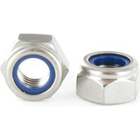 ecrou Freine Nylstop DIN 982 M10 en Acier Zingue avec Anneau Plastique - Classe 8 - Cle SW17 - Boite de 100