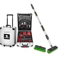 Boite à Outils 399 pièces BM TOOLS BMT-399-PCS en Chrome Vanadium avec mallette en ALU, Balai brosse de nettoyage à eau