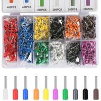 Cosses Electriques a Sertir, 2400 Pièces Cosse à Sertir 22A.W.G, 0.5mm² Embouts de Câbles à Sertir Kit Connecteurs Électriques