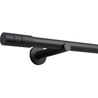 Gardinenstange auf Maß 25mm 1-läufig Schwarz-matt mit Zylinder - Serie Style 210cm