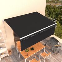 Store banne-Auvent manuel rétractable avec store 4x3 m Anthracite