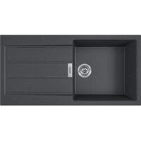 Franke – Evier 2 bacs 60cm en Tectonite carbone – Vidage gain de place avec bonde inox – Siphon inclus – 842143