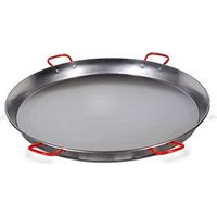 Poêle à paella 90 cm en acier poli pour 50 personnes – Conçue pour cuisson à feu doux – Pour réchaud à paella – Nettoyage facile – La Ideal