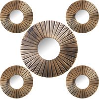 Setzen Sie 5 Melaminspiegel Spiegel 1x ° 50 cm+4x ° 25 cmpour alle Stile, um dem Haus eine Note zu verleihen