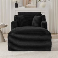 Modernes Chaiselongue Sofa aus Cord, Bequemes Schlafsofa / Relaxsessel ohne Montage, Liegesessel für Wohnzimmer, Büro & Apartment