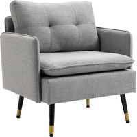 Canapé Individuel Moderne Gris 76x68x80 cm Reposabrazos Acolchado Patas Acero