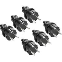 ABSINA Schutzkontaktstecker, schwarz, 6 Stück