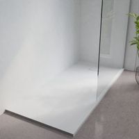 Cuisibane – Receveur de douche à encastrer 180x80 cm extra plat – Surface antidérapante effet pierre – Épaisseur 32 mm – Bonde invisible incluse