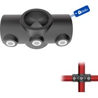 Croix à deux douilles Ø42 mm galvanisé à chaud noir – tube croisé raccord de tuyau – Raccord ubulaire croix, kee klamp, connecteur voies – GeZu Impex