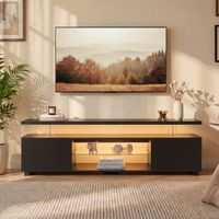 TV Stand for 60 Inch TV LED Gaming Entertainment Center Media Storage Console Table with Large Side Cabinet for Living Room( Black)