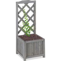 Jardiniere grise avec treillis