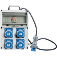 Tableau de compteur e'lectrique portable 4 prises 3Kw avec disjoncteur pour chantiers