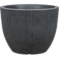 Scheurich Barceo 40, bac à plantes/pot à fleurs/jardinière, cylindrique, coloris: Stony Black, fabriqué avec du plastique recyclé, pour l’extérieur