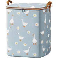 Cajas de almacenamiento de 180 litros con asa reforzada y cremallera resistente, ideales para guardar mantas, edredones, almohadas y ropa de cama - Azul