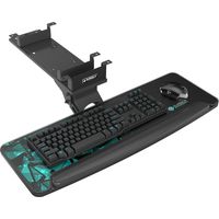 Tiroir clavier souris ajustable sous bureau 28x10'', pivotant inclinable avec tapis, fixation double pour maison et gaming