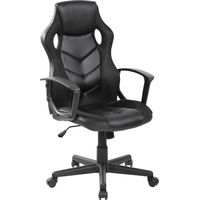 Rebecca Mobili Silla Gaming Silla de escritorio ejecutiva en cuero sintético negro